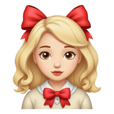 Cozy girl with bow  sticker