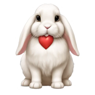 Holland lop bunny with heart  sticker