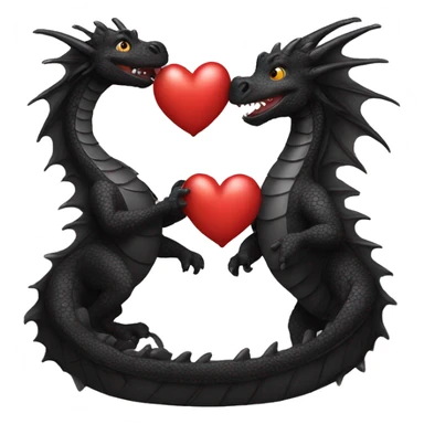 funny black dragon love sticker