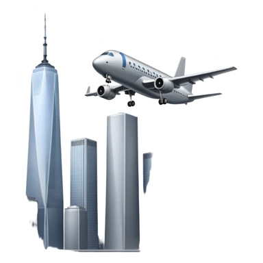 plane flying towards the twin towers sticker