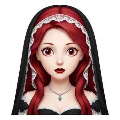 Bride of Dracula with long dark red hair sticker