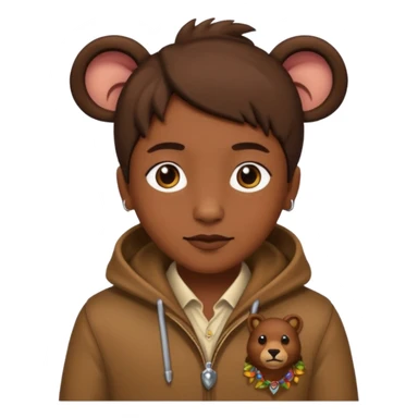 Classic hunter image, with brown clothes and some decorations made of animals sticker