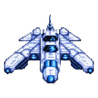 space cruiser with blue engines sticker