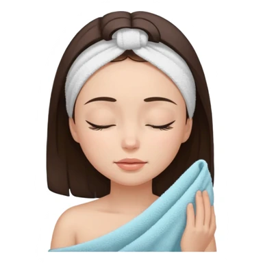 girl brunette getting a facial eyes closed sticker