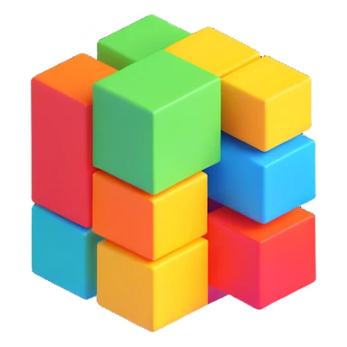 Minecraft logo inspired icon, 3D blocky look, vibrant colors sticker