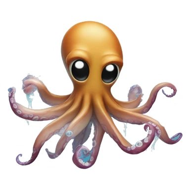 A squid swimming by and squirting ink at you sticker
