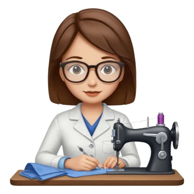 دختر خیاط با موهای قهوه ای sticker