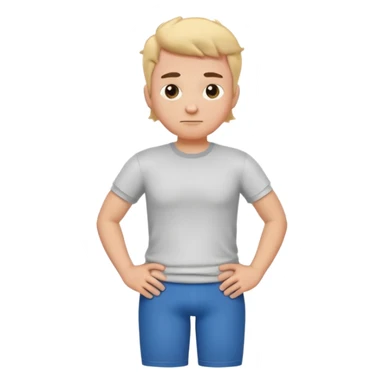cartoon character with a puffed chest, hands on hips, looking proud, wearing a t-shirt sticker