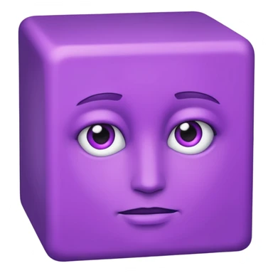 purple person no face cube face sticker