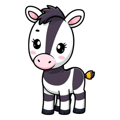 cute cartoon zebra sticker