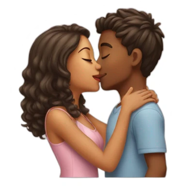 Boy kisses girl sticker