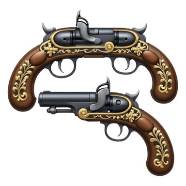flintlock pistols forming an x sticker