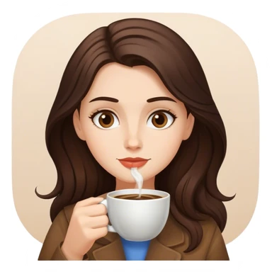 Brunette fair girl drinking coffee sticker