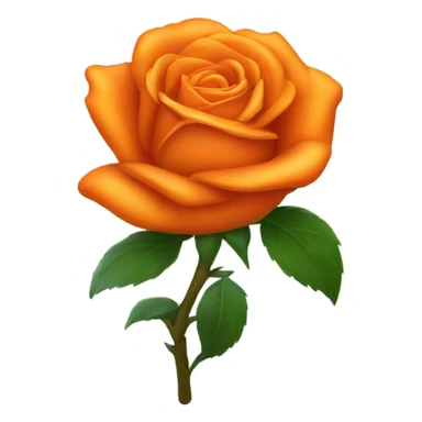 rose with orange petals and dark orange bow sticker