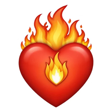 heart with a flame motif sticker