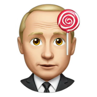 putin with a lollipop on his cheek sticker