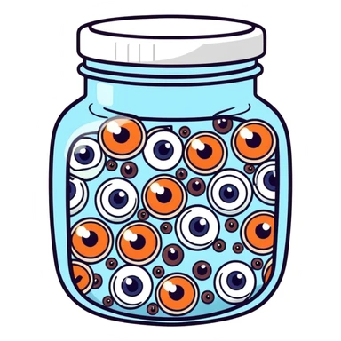 jar full of eyeballs sticker