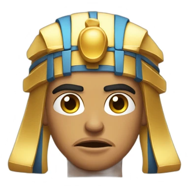 angry pharaon with tears sticker