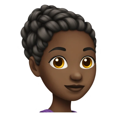 Black girl braided hair sticker