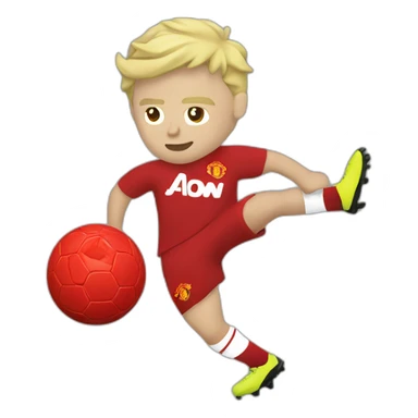 blonde manchester united player kicking sticker