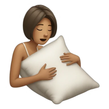 a woman huming a pillow sticker