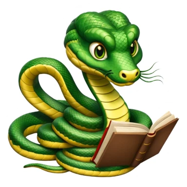 kitap okuyan yılan sticker