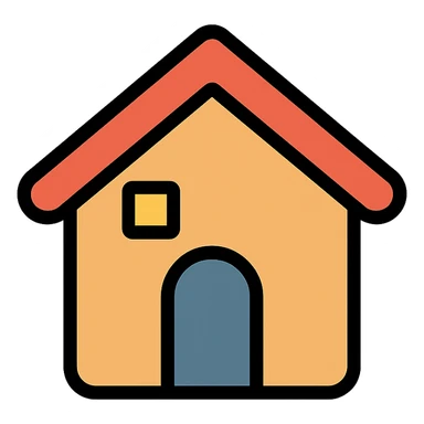 home icon, flat icon, simple, clean, minimal color, modern design sticker