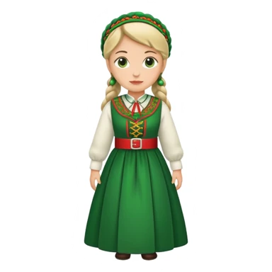 woman wearing traditional green bunad sticker