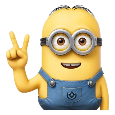 Smug minion sticking up the middle finger sticker