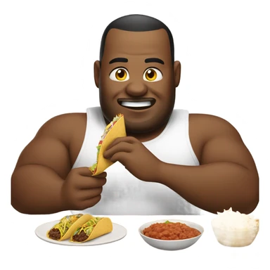 Fat guy eating taco sticker