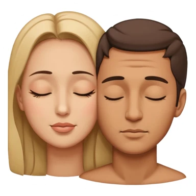 two faces whose forehead are touching another. these two people are in love and close their eyes sticker