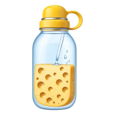 zenful computer mouse water bottle on cheese sticker