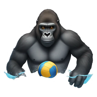 Gorilla that plays waterpolo sticker