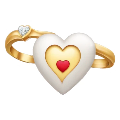 Corazón con anillos de boda sticker