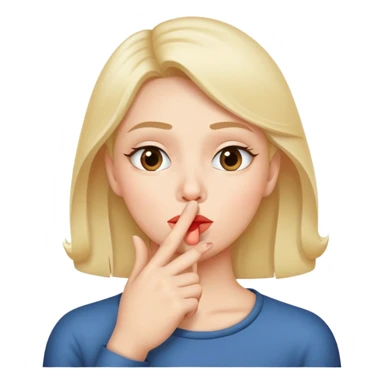 finger over lips shushing shhh gesture sticker