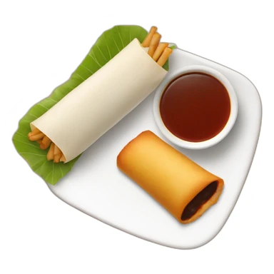 Lumpia and dipping sauce sticker