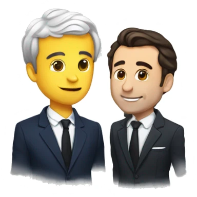 Macron qui fait un baiser à Gabriel Attal sticker