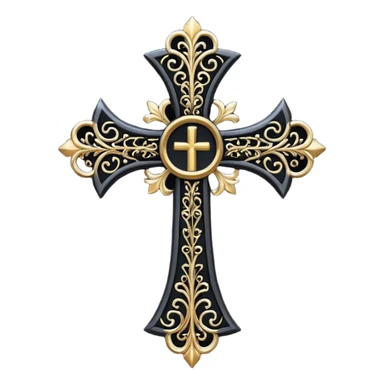 black goth cross sticker