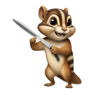 knife chipmunk sticker