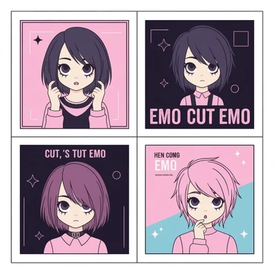 emo banner, cute, expressive, minimal, variation 4 sticker