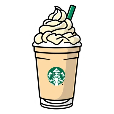 Starbucks frappuccino with whipped cream sticker