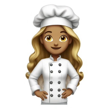 Chef girl long hair sticker