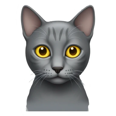gray cat with yellow eyes sticker