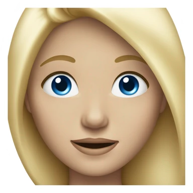 blonde girl with blue eyes waving sticker