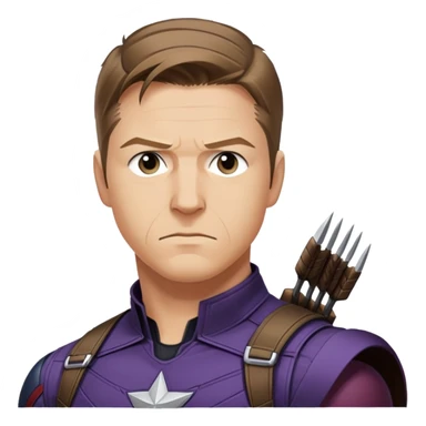 hawkeye clint barton portrait marvel, brown hair from captain america: civil war sticker