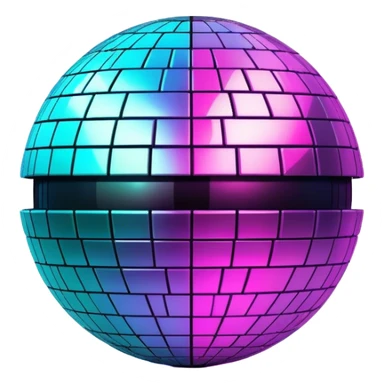 Neon cyberpunk style disco ball sticker