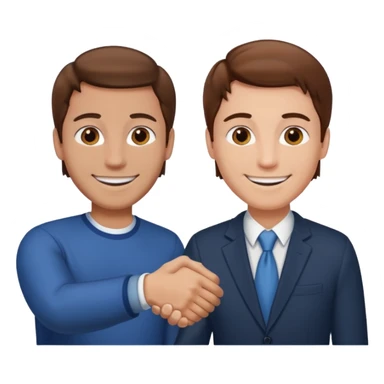 two men smiling and shaking hands sticker
