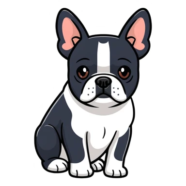 Boston terrier that looks like a French bulldog sticker