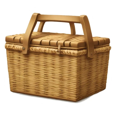 Closed Picnic Hamper with letters F&M written on the front sticker