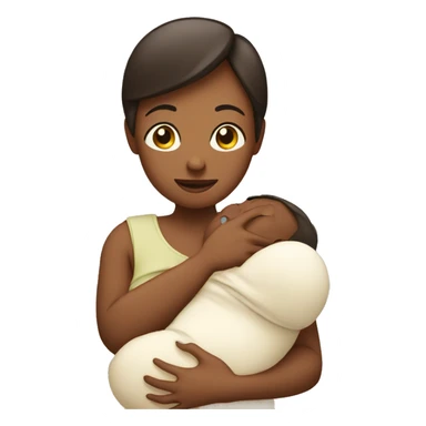 Woman holding baby sticker